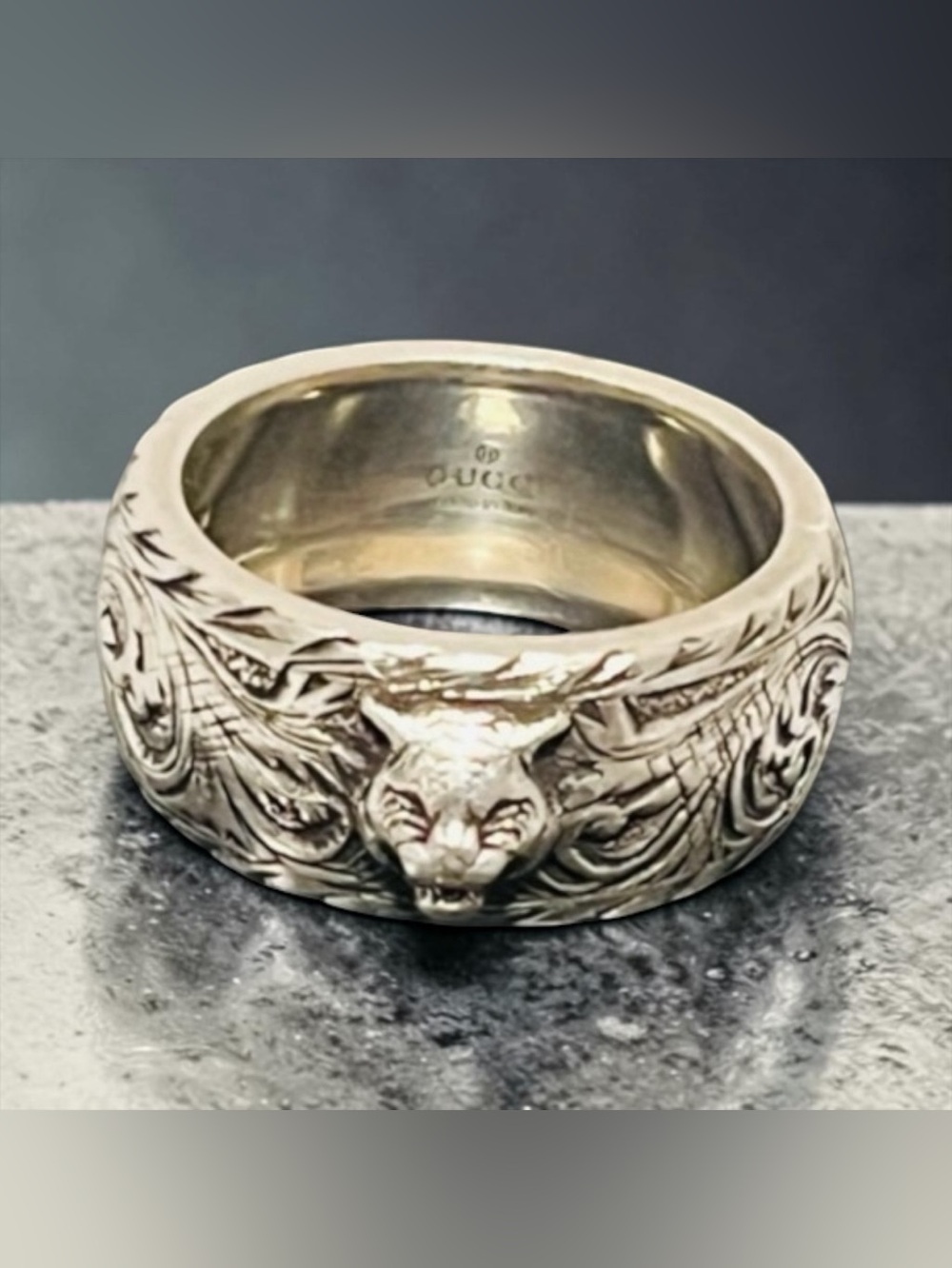 Gucci Feline Silver 925 Ring - Picture 10 of 11